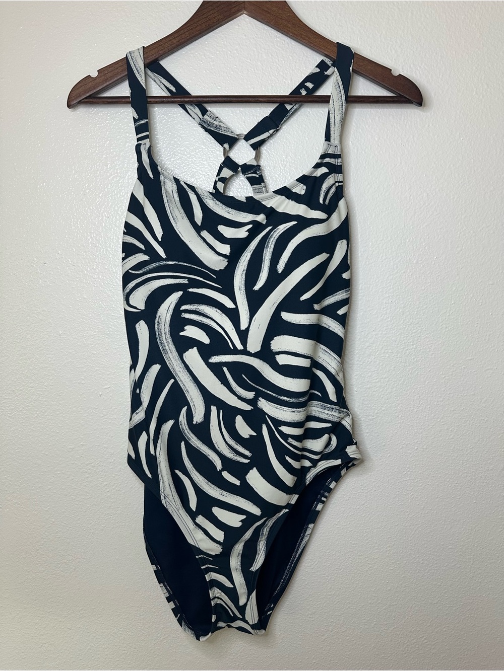 Hurley Navy and White Swirl One-Piece Swimsuit